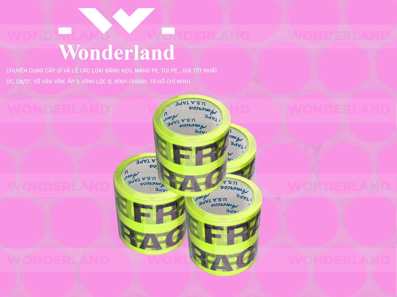 BĂNG KEO IN CHỮ SIZE 87MM WONDERLAND CHẤT LƯỢNG TỐT NHẤT