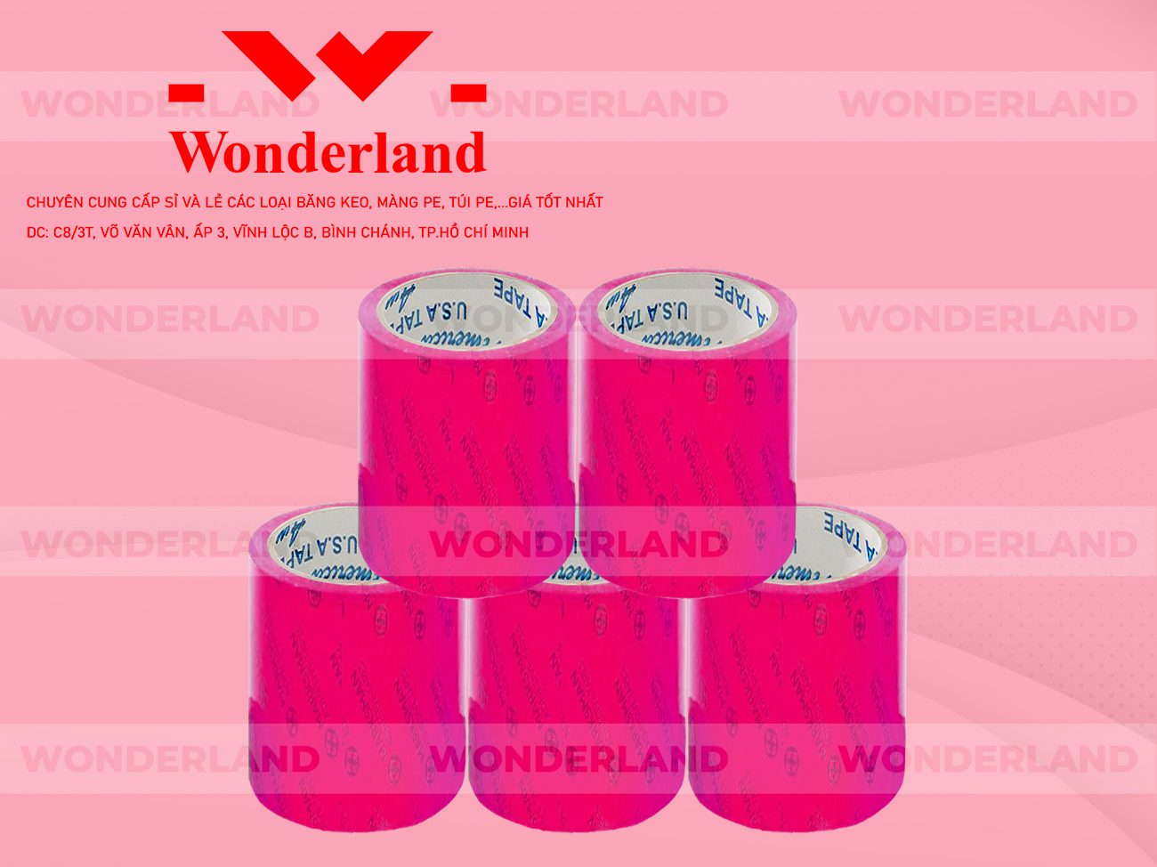 BĂNG KEO IN CHỮ SIZE 87MM WONDERLAND GIÁ SỈ TỐT NHẤT