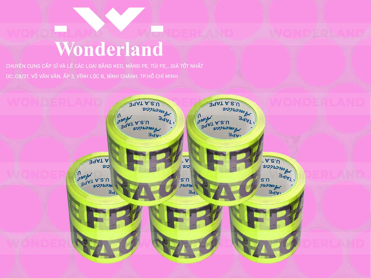 BĂNG KEO IN CHỮ SIZE 87MM WONDERLAND GIÁ TỐT