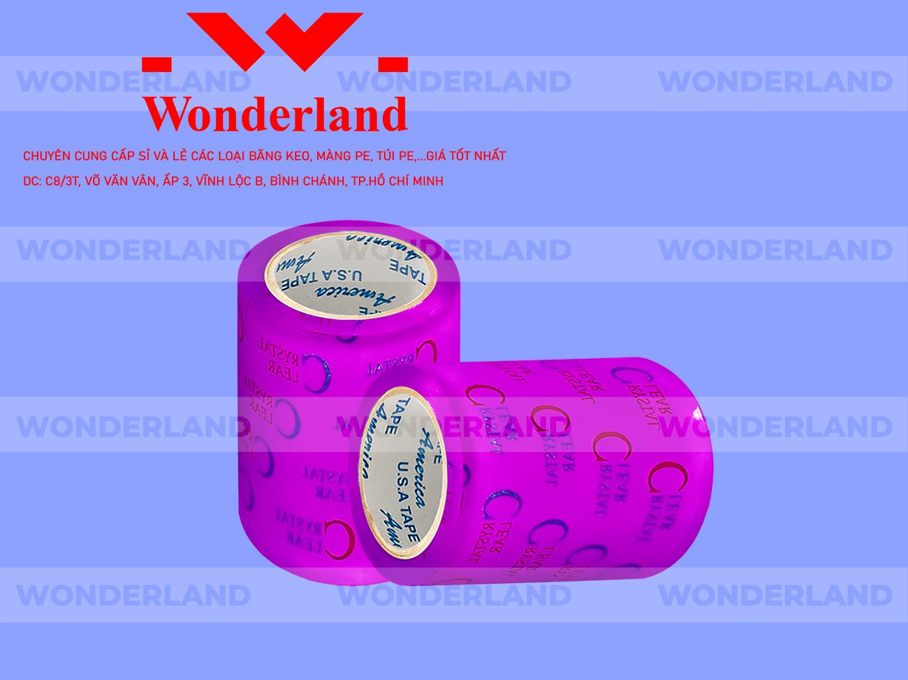 BĂNG KEO IN CHỮ SIZE 89MM WONDERLAND GIÁ RẺ NHẤT
