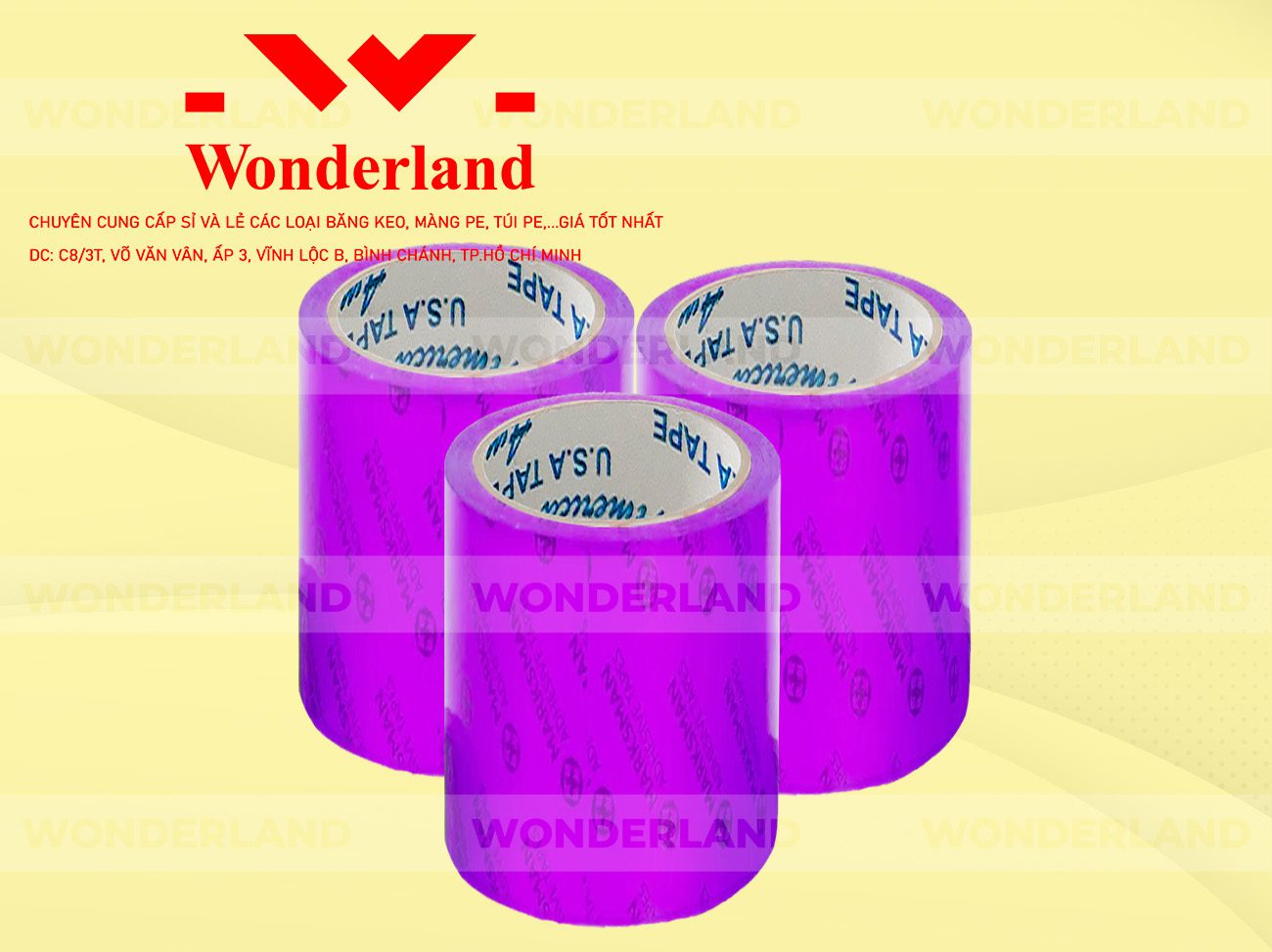 BĂNG KEO IN CHỮ SIZE 89MM WONDERLAND GIÁ SỈ TỐT NHẤT