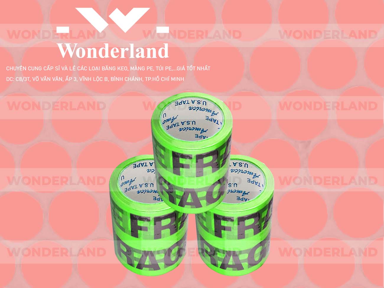 BĂNG KEO IN CHỮ SIZE 89MM WONDERLAND GIÁ TỐT