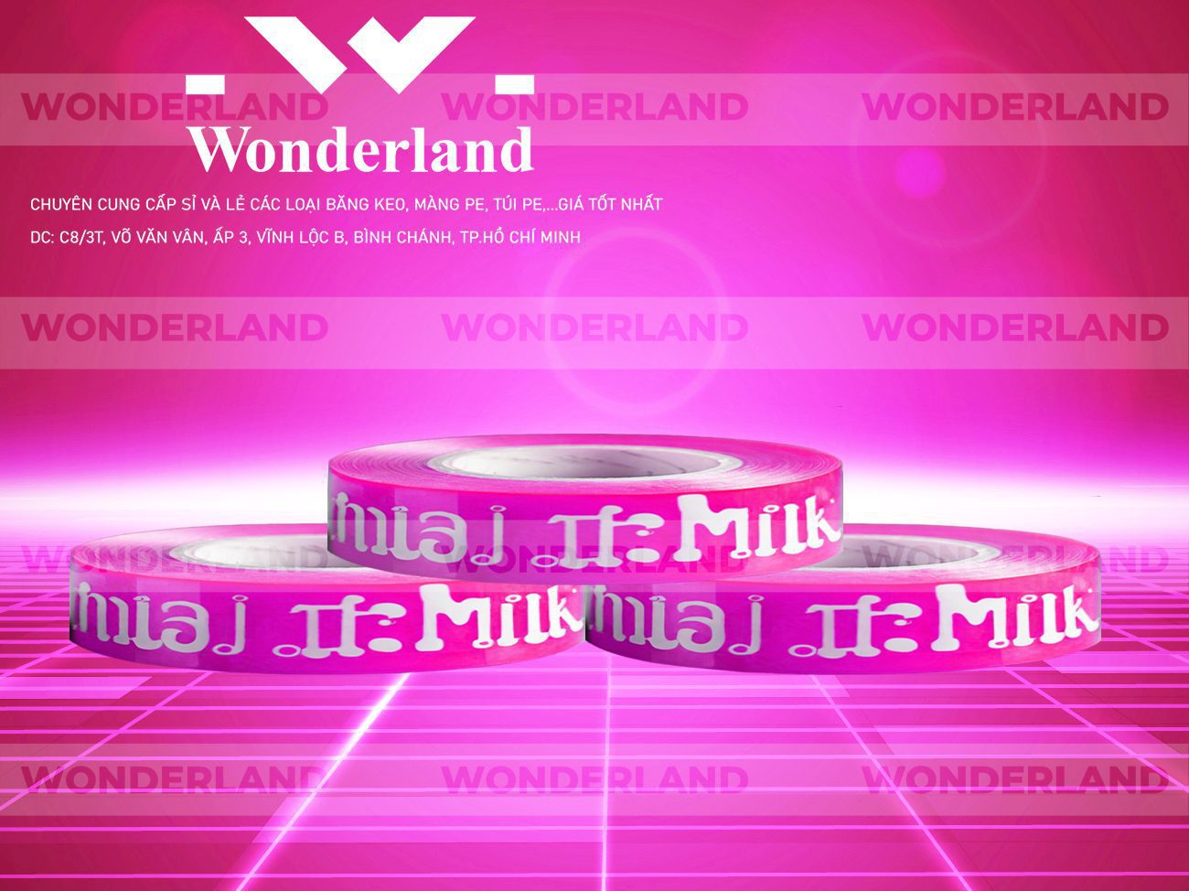 BĂNG KEO IN CHỮ SIZE 8MM WONDERLAND GIÁ RẺ NHẤT