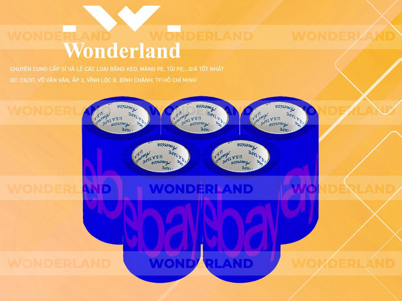 BĂNG KEO IN CHỮ SIZE 90MM WONDERLAND GIÁ SỈ TỐT NHẤT