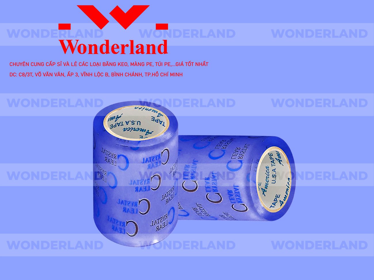BĂNG KEO IN CHỮ SIZE 91MM WONDERLAND CHẤT LƯỢNG