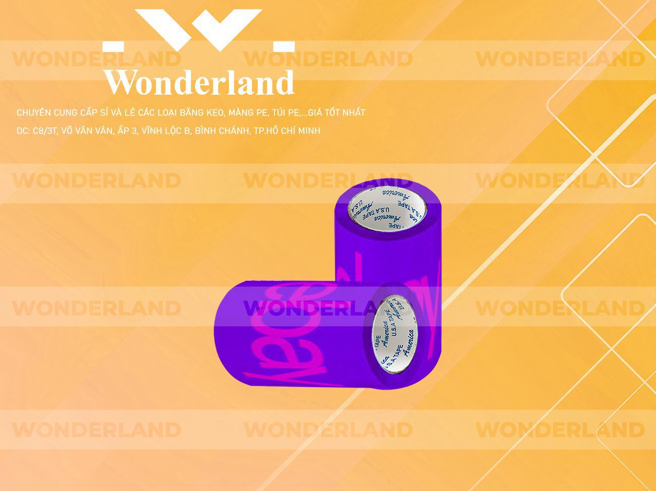BĂNG KEO IN CHỮ SIZE 92MM WONDERLAND CHẤT LƯỢNG