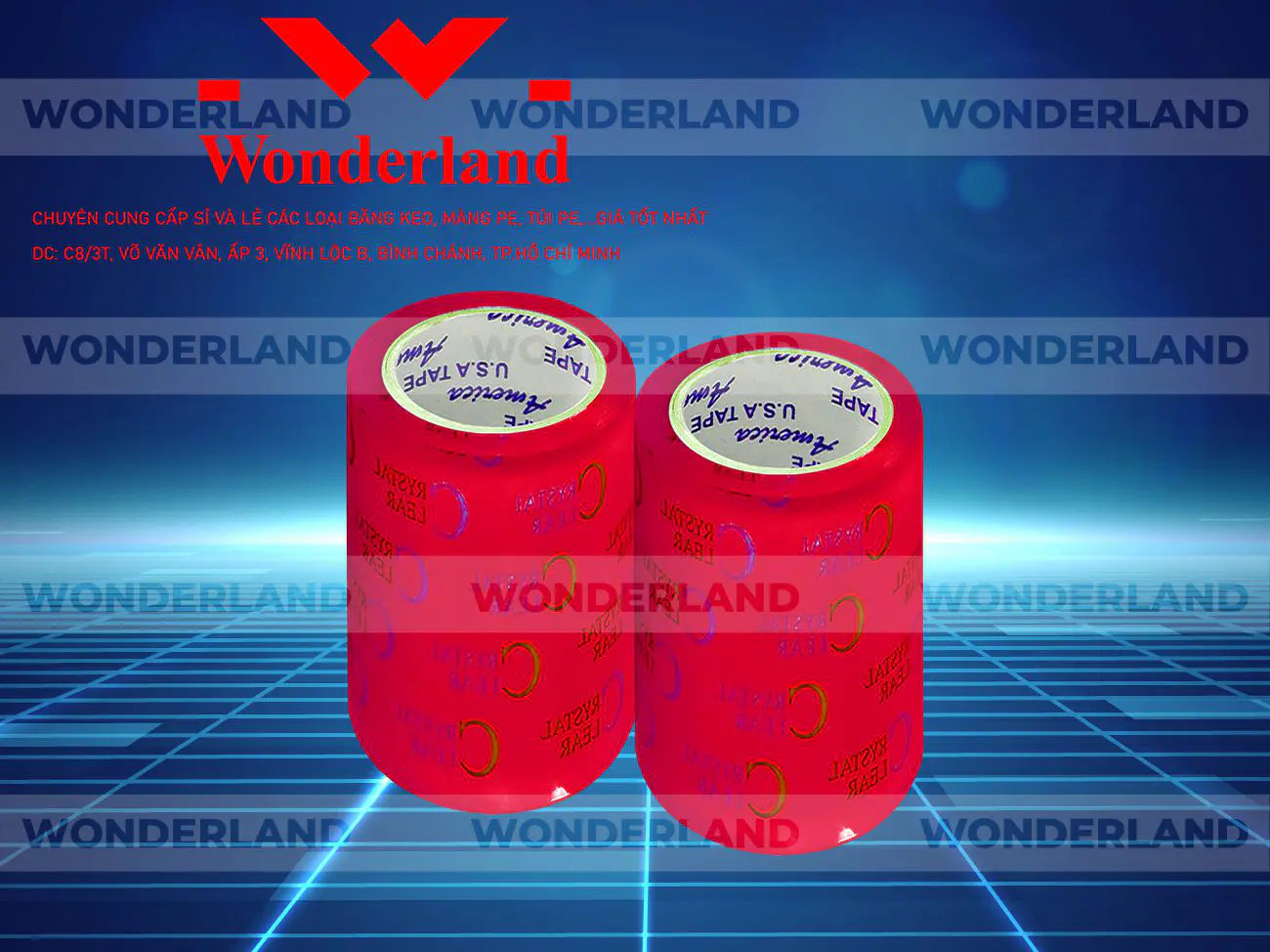 BĂNG KEO IN CHỮ SIZE 93MM WONDERLAND CHẤT LƯỢNG