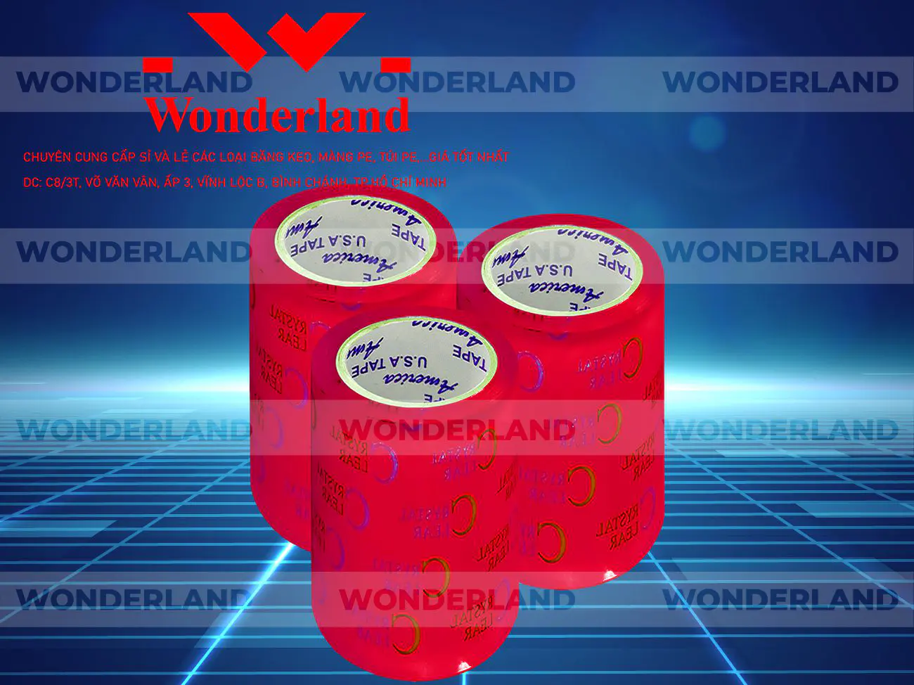 BĂNG KEO IN CHỮ SIZE 93MM WONDERLAND GIÁ RẺ NHẤT
