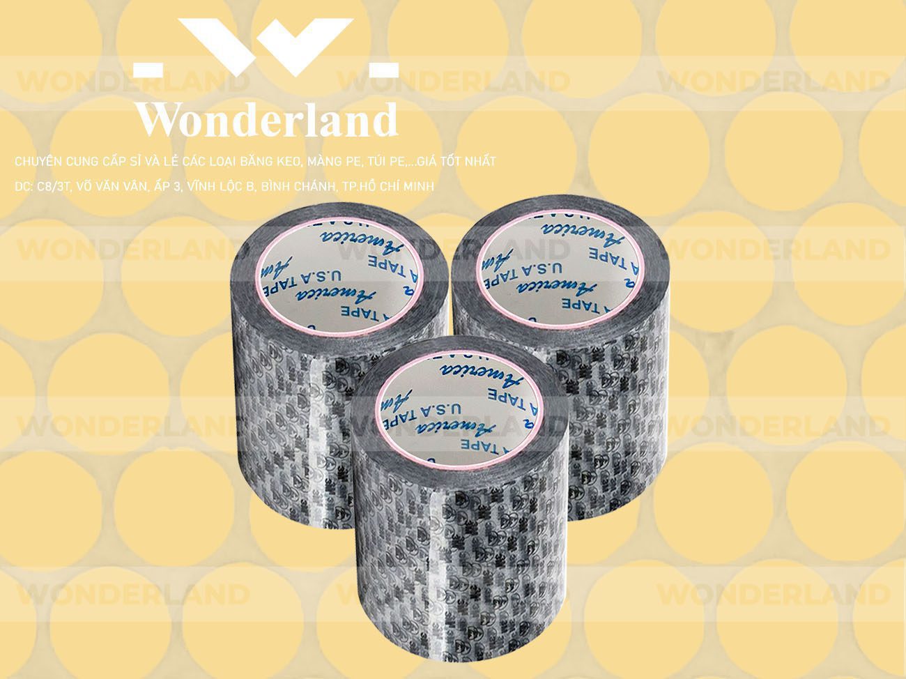 BĂNG KEO IN CHỮ SIZE 93MM WONDERLAND GIÁ TỐT