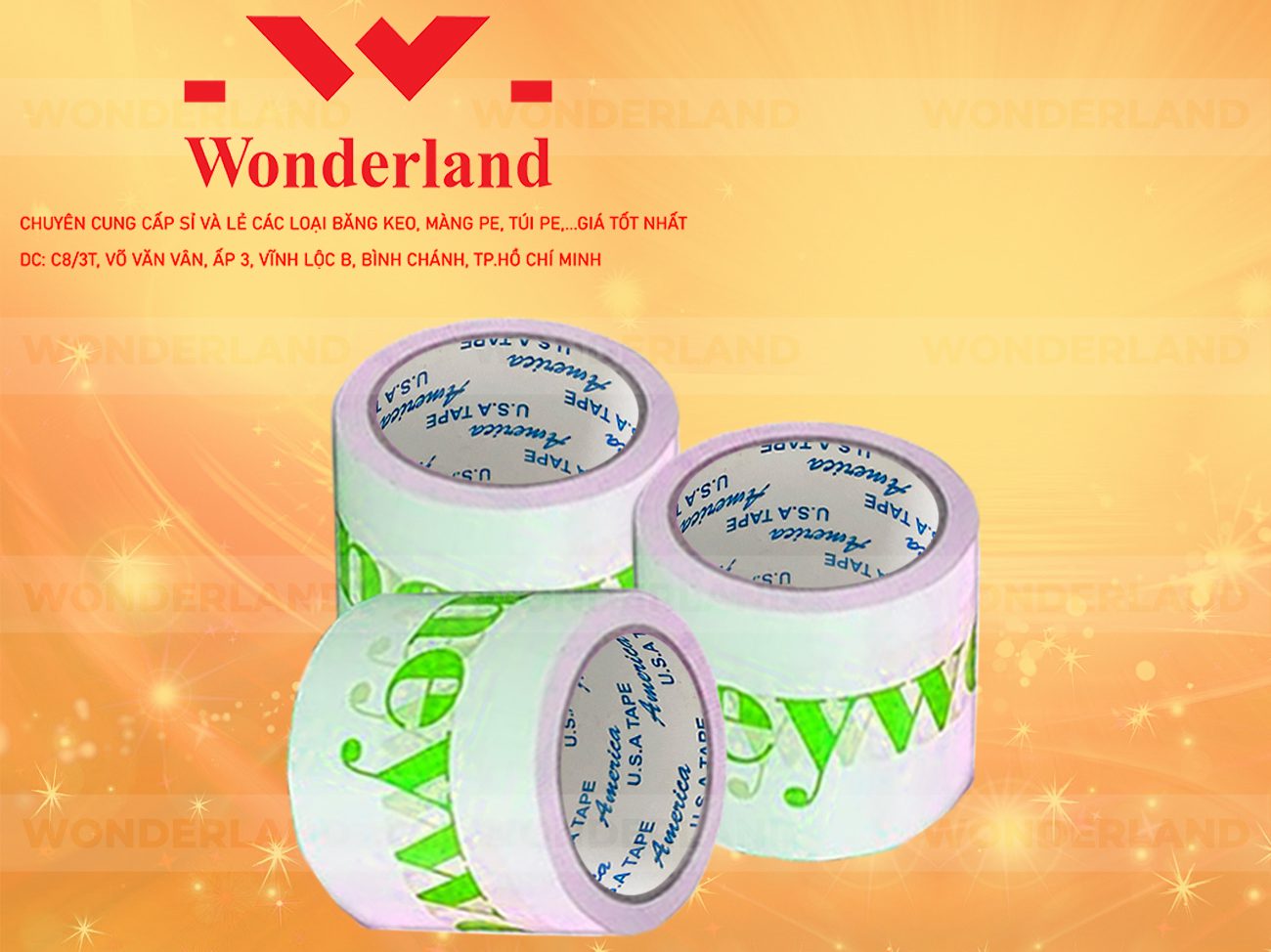 BĂNG KEO IN CHỮ SIZE 94MM WONDERLAND GIÁ TỐT