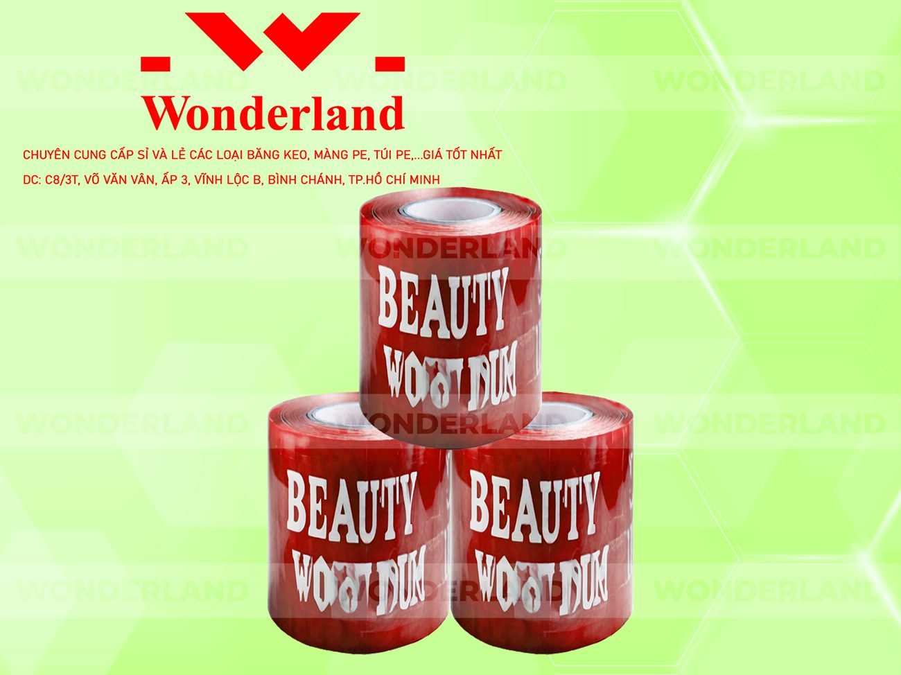 BĂNG KEO IN CHỮ SIZE 96MM WONDERLAND GIÁ RẺ NHẤT