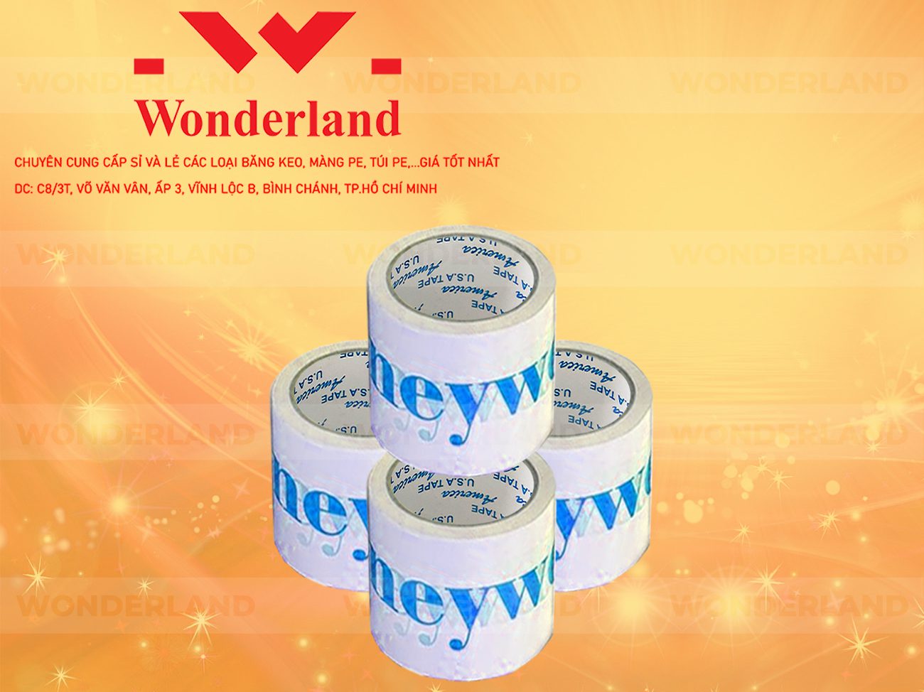 BĂNG KEO IN CHỮ SIZE 96MM WONDERLAND GIÁ TỐT