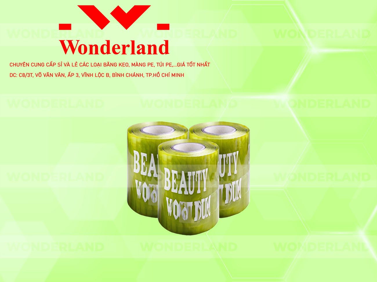 BĂNG KEO IN CHỮ SIZE 98MM WONDERLAND GIÁ RẺ NHẤT