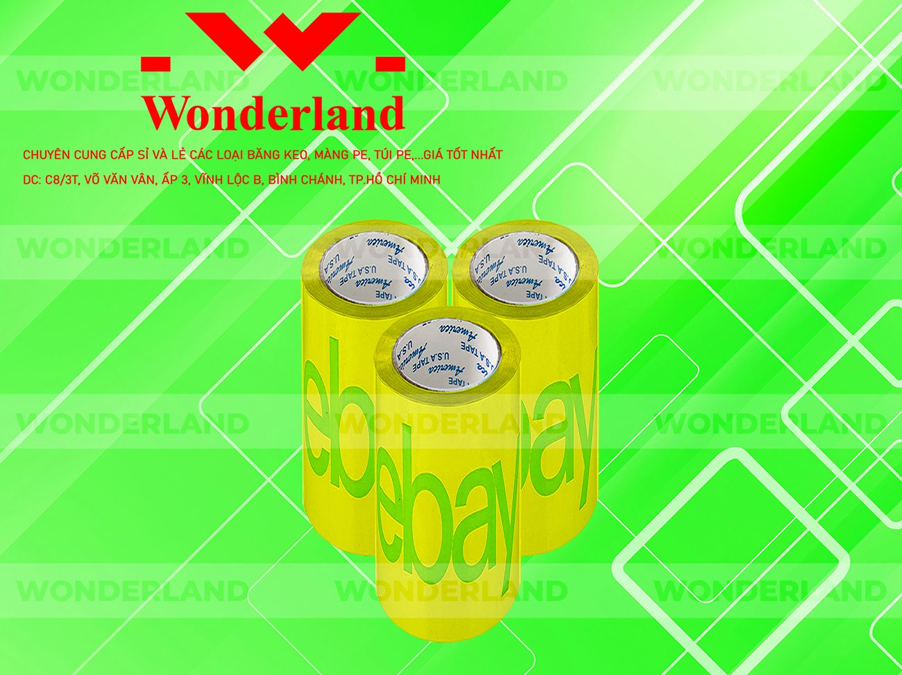 BĂNG KEO IN CHỮ SIZE 98MM WONDERLAND GIÁ SỈ TỐT NHẤT