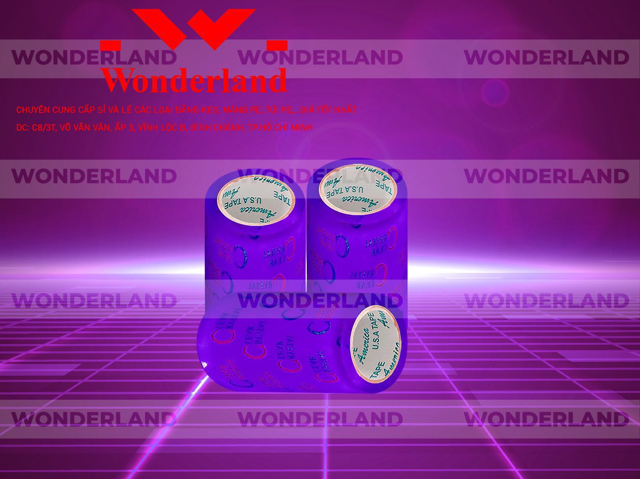 BĂNG KEO IN CHỮ SIZE 99MM WONDERLAND GIÁ RẺ NHẤT