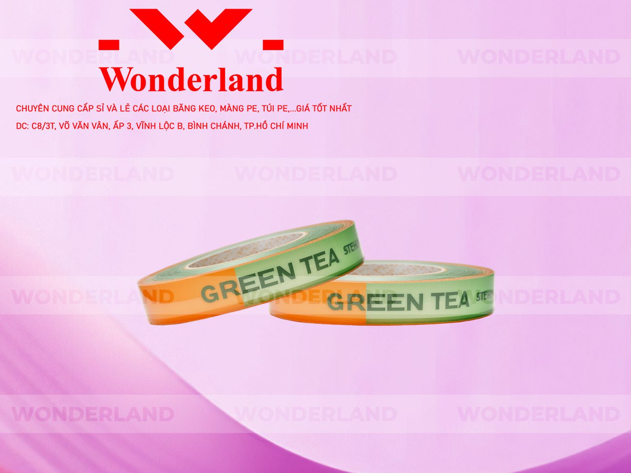 BĂNG KEO IN CHỮ SIZE 9MM WONDERLAND CHẤT LƯỢNG