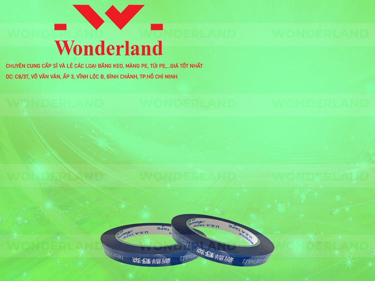 BĂNG KEO IN CHỮ SIZE 9MM WONDERLAND CHẤT LƯỢNG TỐT NHẤT