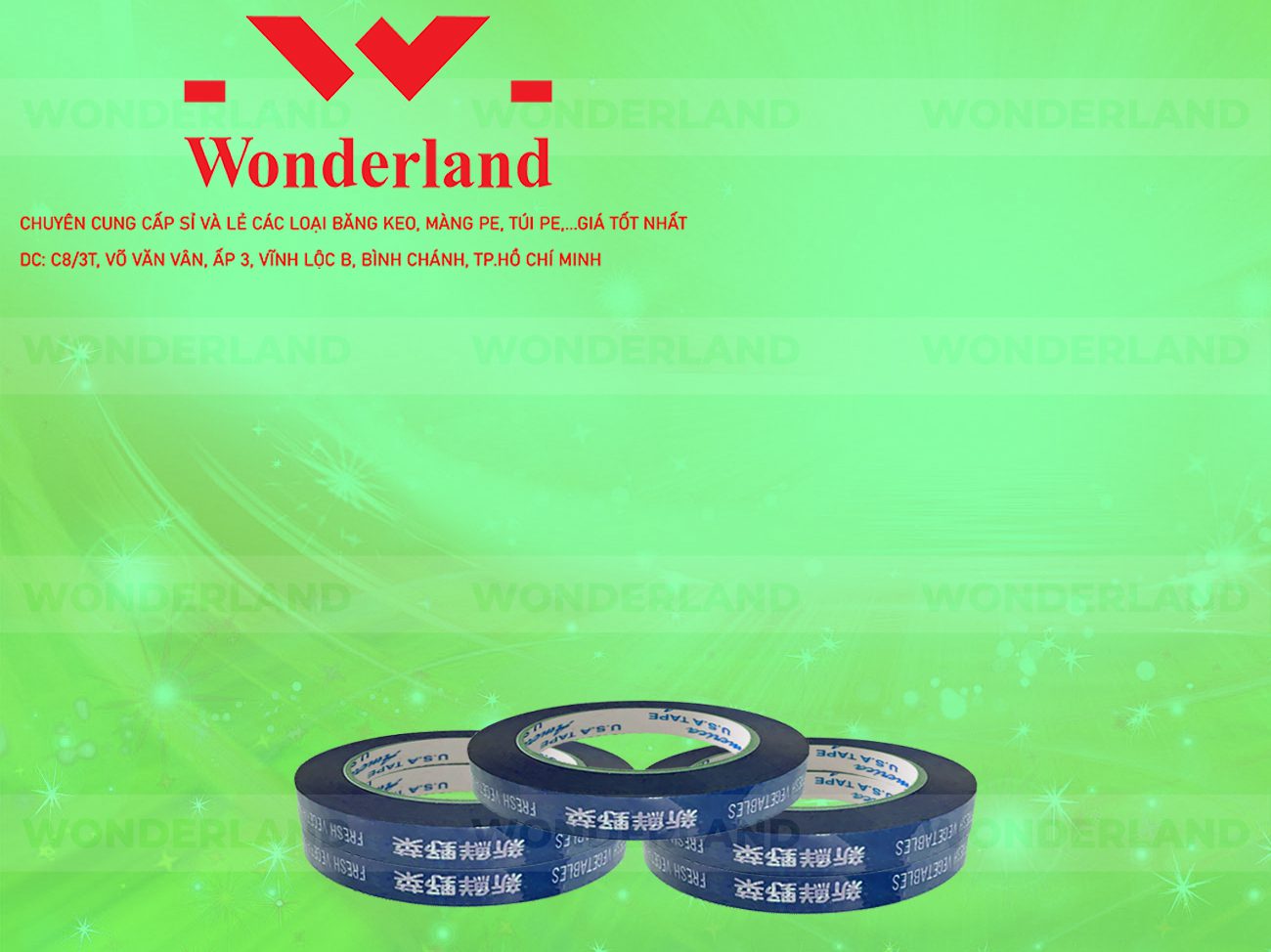 BĂNG KEO IN CHỮ SIZE 9MM WONDERLAND GIÁ TỐT