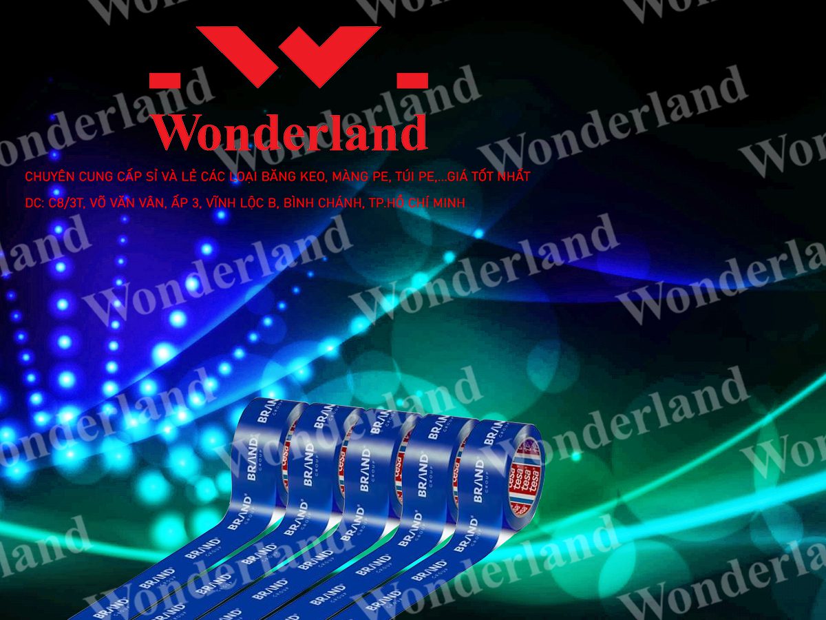 BĂNG KEO IN LOGO SIZE 34MM WONDERLAND CHẤT LƯỢNG HÀNG ĐẦU