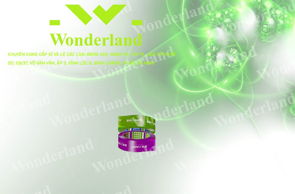 BĂNG KEO IN LOGO SIZE 34MM WONDERLAND CHẤT LƯỢNG NHẤT
