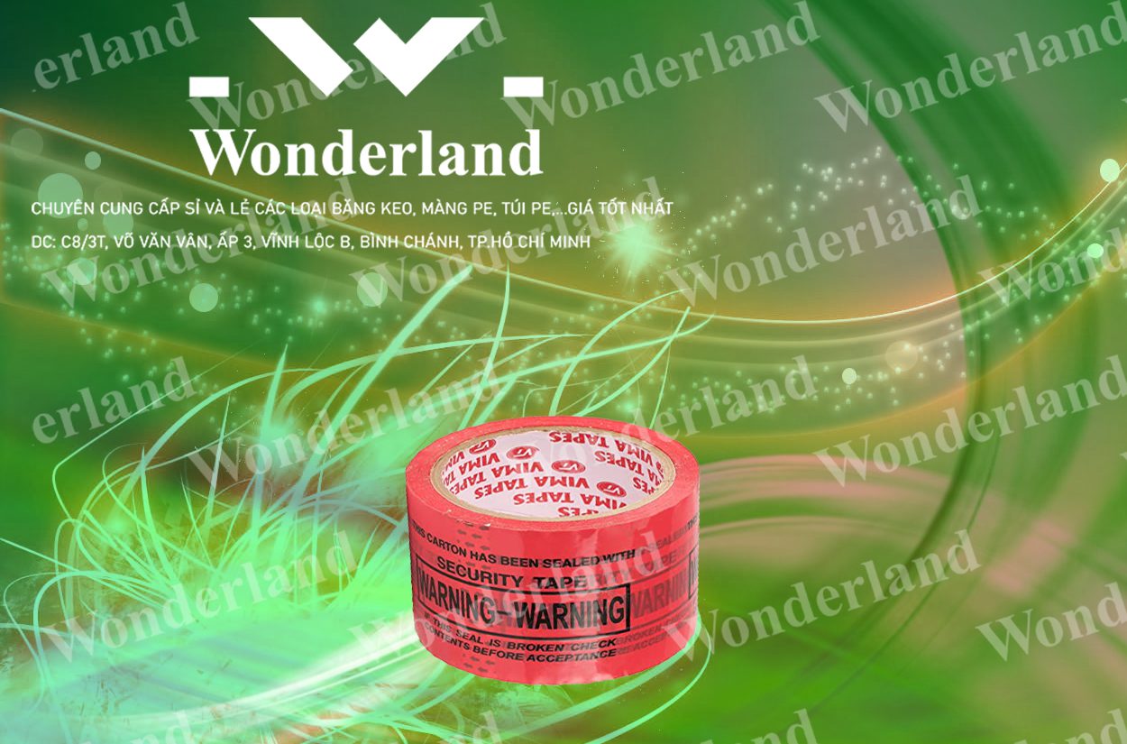 BĂNG KEO IN LOGO SIZE 58MM WONDERLAND CHẤT LƯỢNG HÀNG ĐẦU