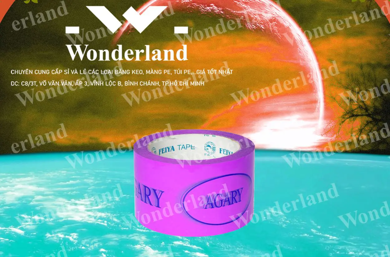 BĂNG KEO IN LOGO SIZE 66MM WONDERLAND CHẤT LƯỢNG HÀNG ĐẦU