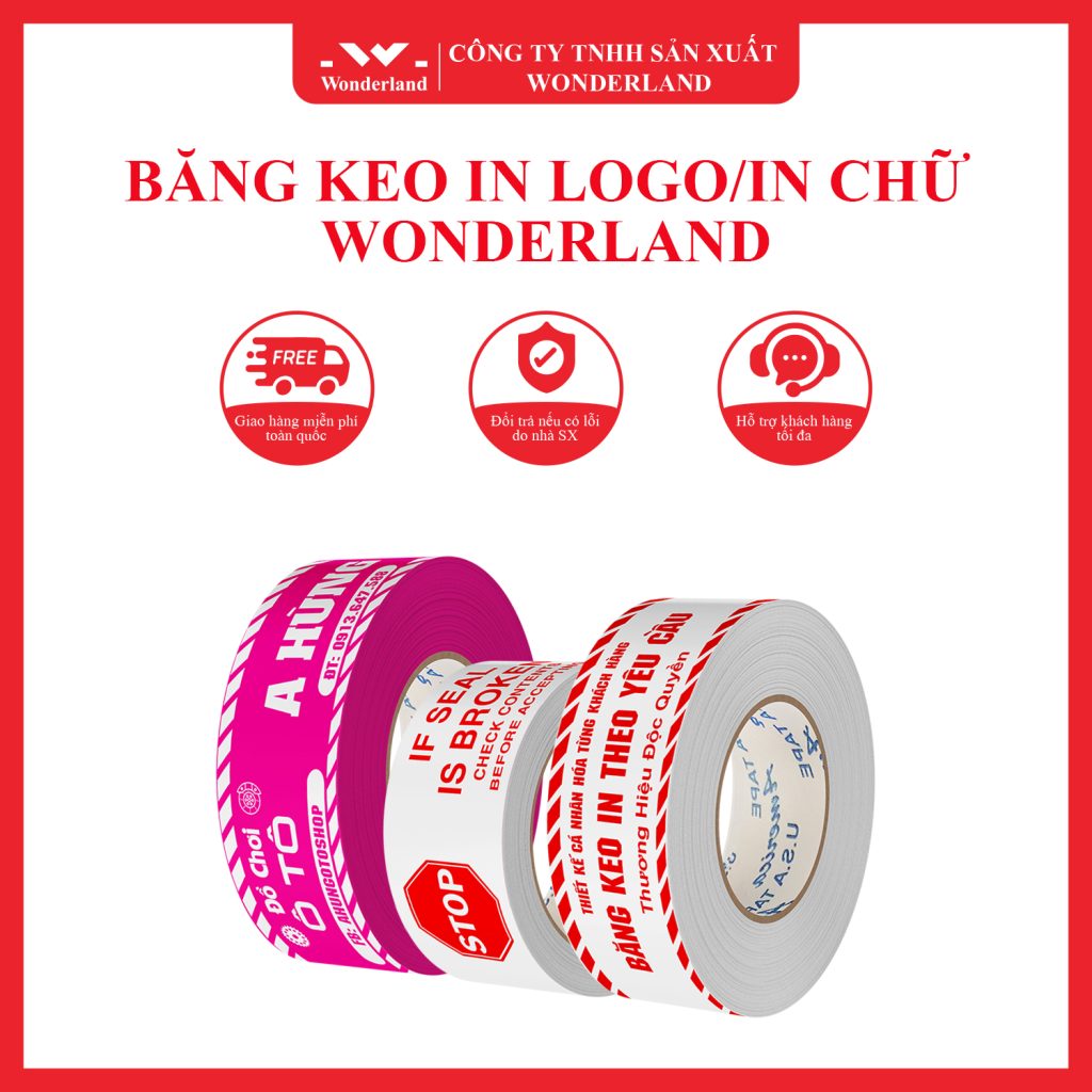 BĂNG KEO IN LOGO/IN CHỮ WONDERLAND GIÁ SỈ TỐT NHẤT