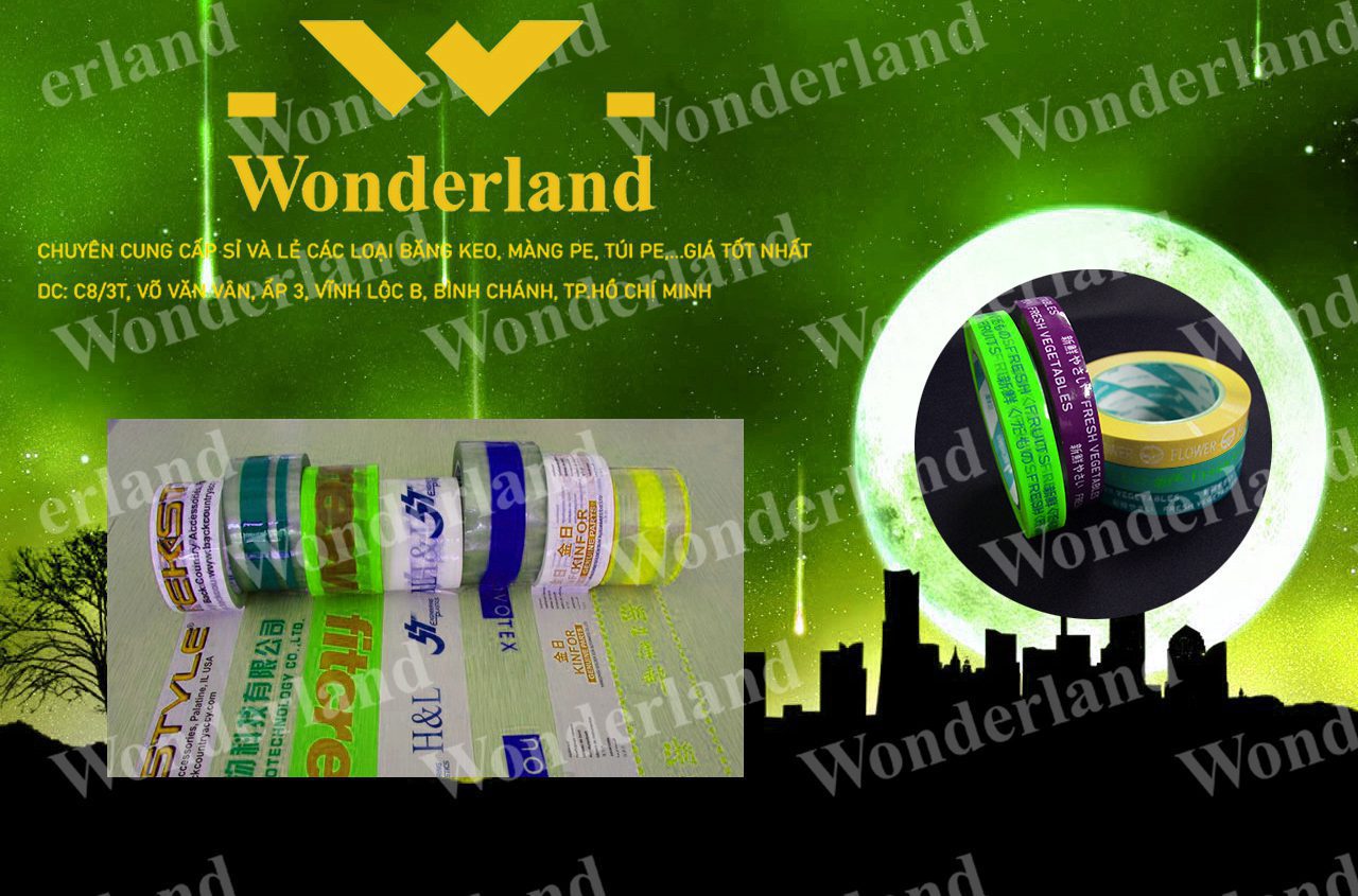 BĂNG KEO IN LOGO SIZE 32MM WONDERLAND GIÁ TỐT