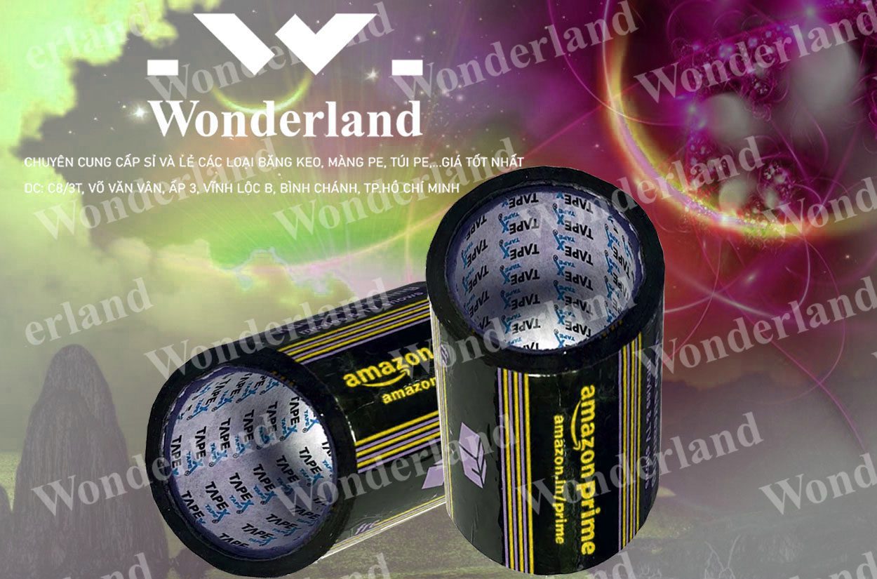 BĂNG KEO IN LOGO SIZE 100MM WONDERLAND CHẤT LƯỢNG
