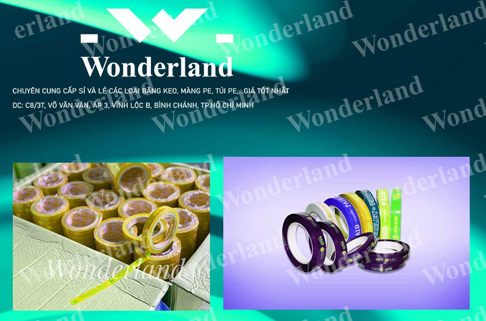 BĂNG KEO IN LOGO SIZE 10MM WONDERLAND GIÁ SỈ TỐT NHẤT