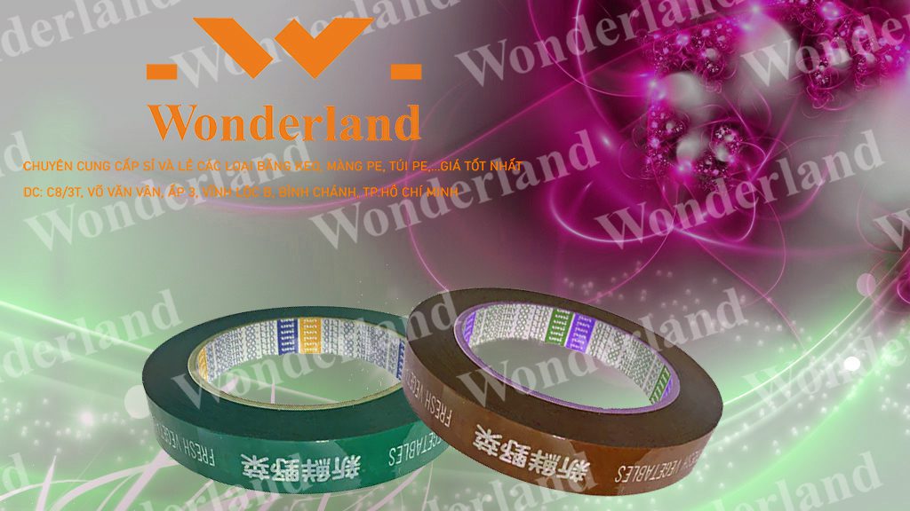 BĂNG KEO IN LOGO SIZE 14MM WONDERLAND CHẤT LƯỢNG CAO