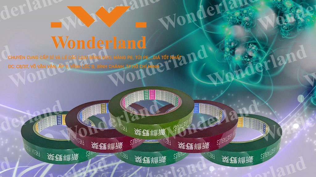 BĂNG KEO IN LOGO SIZE 14MM WONDERLAND GIÁ SỈ TỐT NHẤT