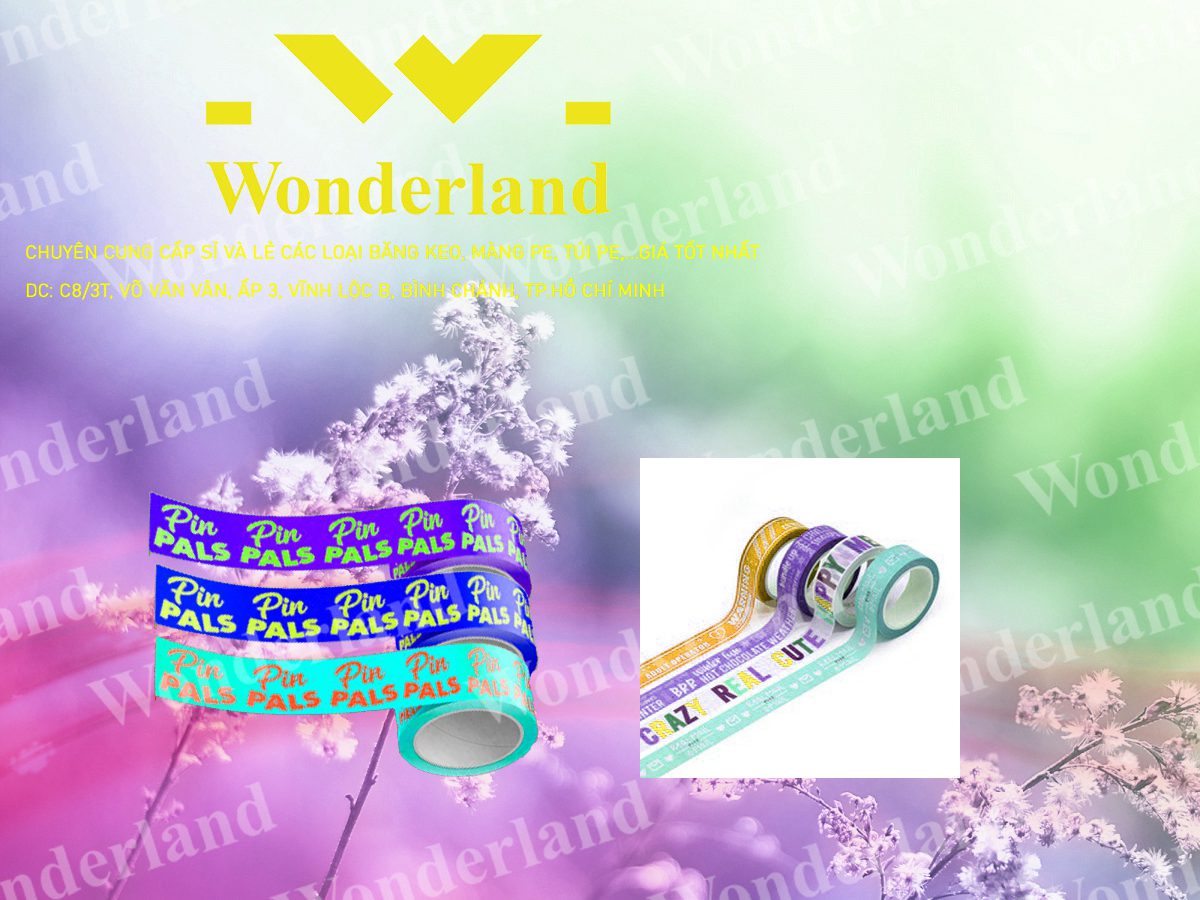BĂNG KEO IN LOGO SIZE 30MM WONDERLAND CHẤT LƯỢNG TỐT NHẤT