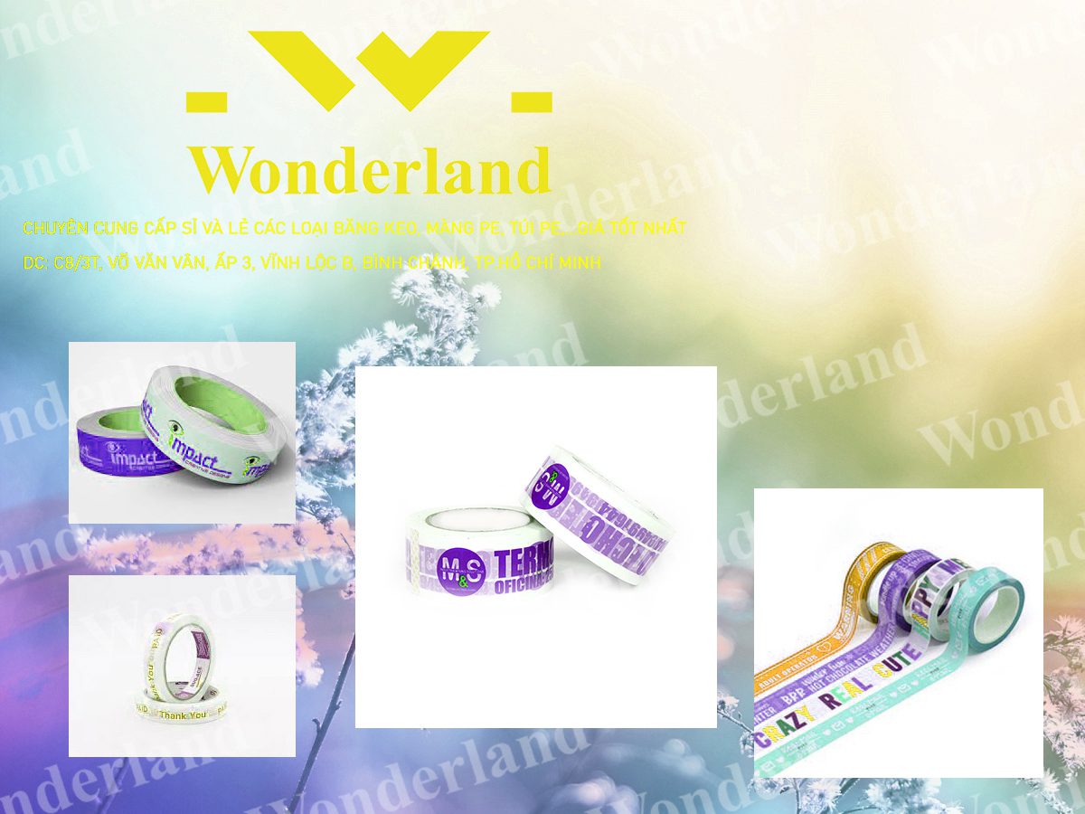 BĂNG KEO IN LOGO SIZE 30MM WONDERLAND GIÁ TỐT NHẤT