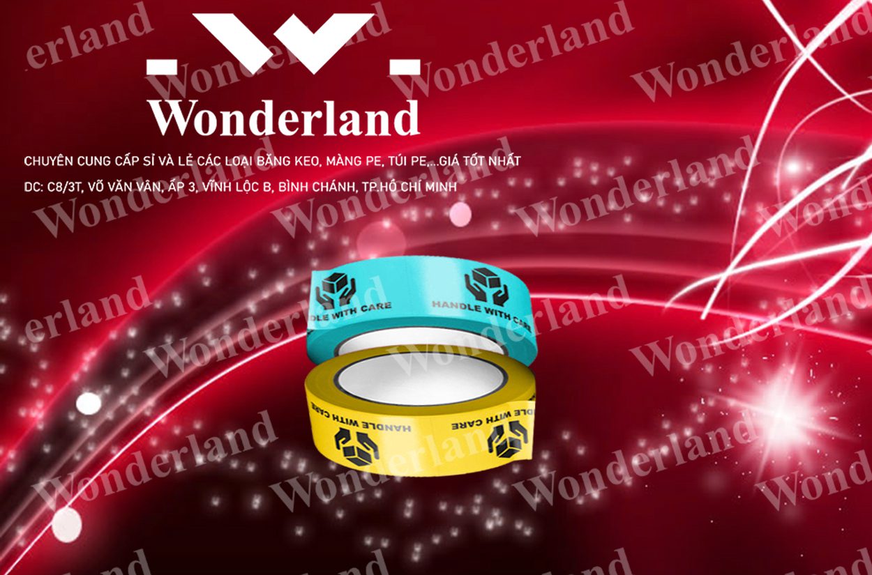 BĂNG KEO IN LOGO SIZE 36MM WONDERLAND CHẤT LƯỢNG TỐT NHẤT