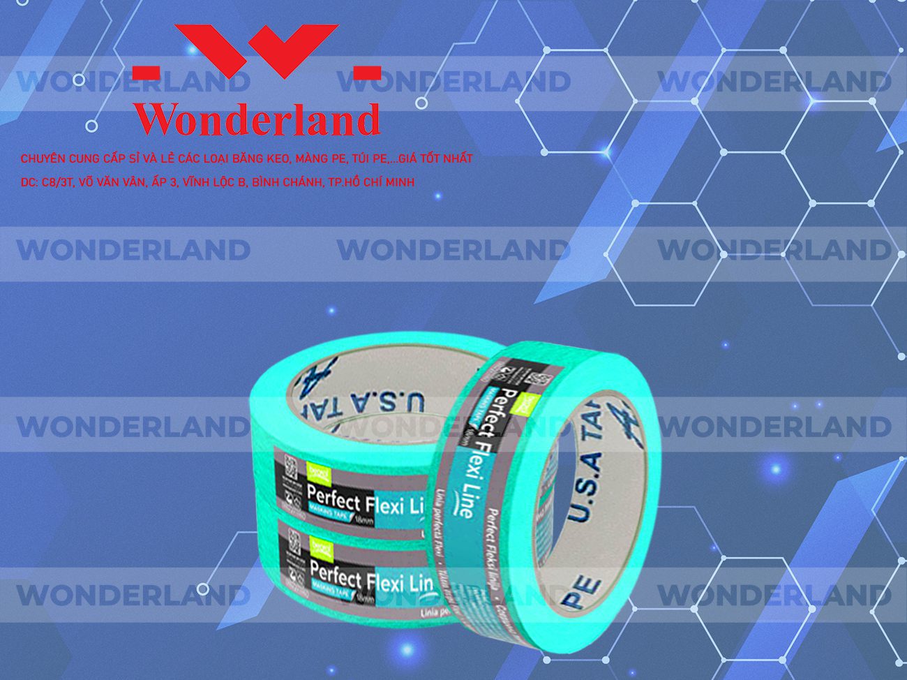 BĂNG KEO IN LOGO SIZE 36MM WONDERLAND GIÁ SỈ TỐT NHẤT