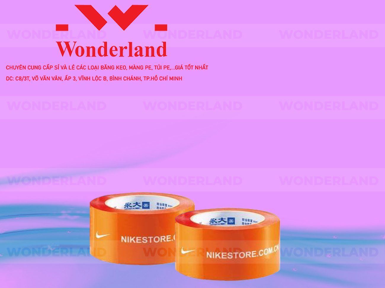 BĂNG KEO IN LOGO SIZE 44MM WONDERLAND CHẤT LƯỢNG TỐT NHẤT