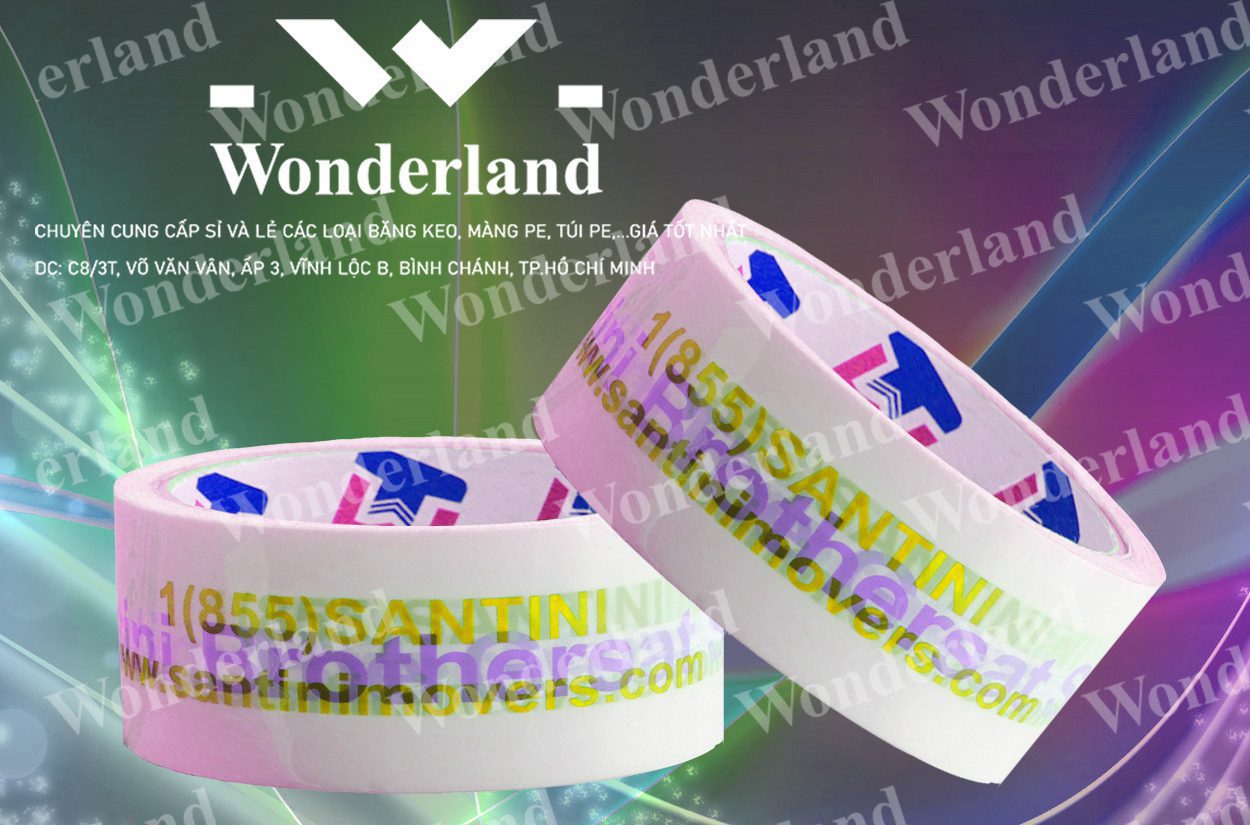BĂNG KEO IN LOGO SIZE 44MM WONDERLAND CHẤT LƯỢNG TỐT