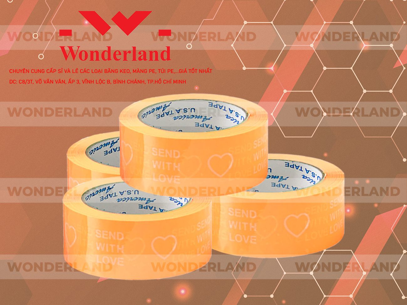 BĂNG KEO IN LOGO SIZE 44MM WONDERLAND GIÁ SỈ TỐT NHẤT