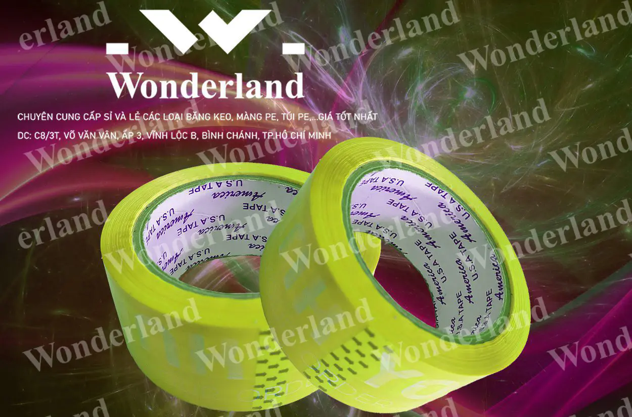 BĂNG KEO IN LOGO SIZE 48MM WONDERLAND CHẤT LƯỢNG TỐT