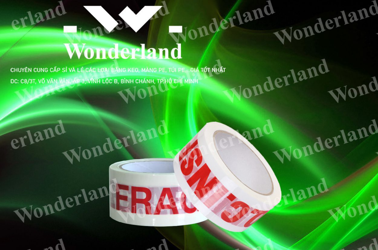 BĂNG KEO IN LOGO SIZE 50MM WONDERLAND CHẤT LƯỢNG CAO