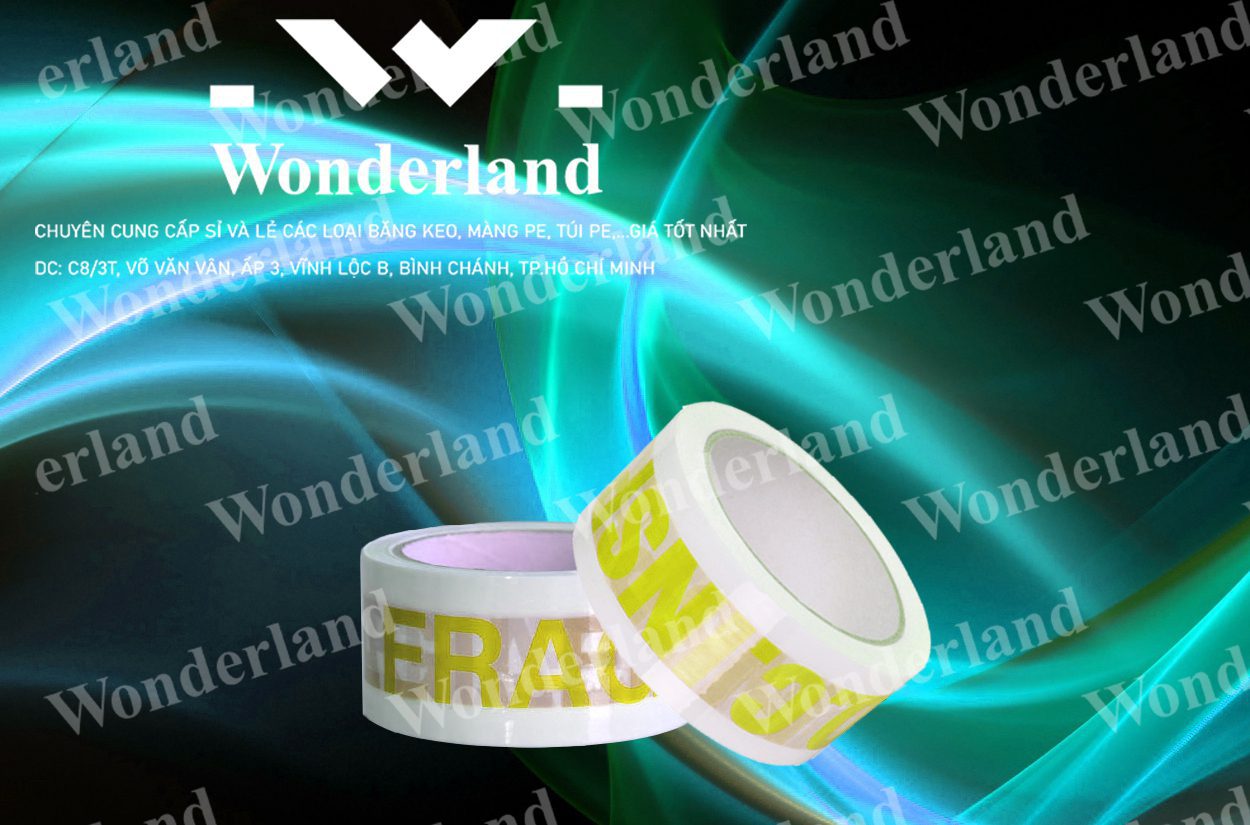 BĂNG KEO IN LOGO SIZE 50MM WONDERLAND CHẤT LƯỢNG TỐT