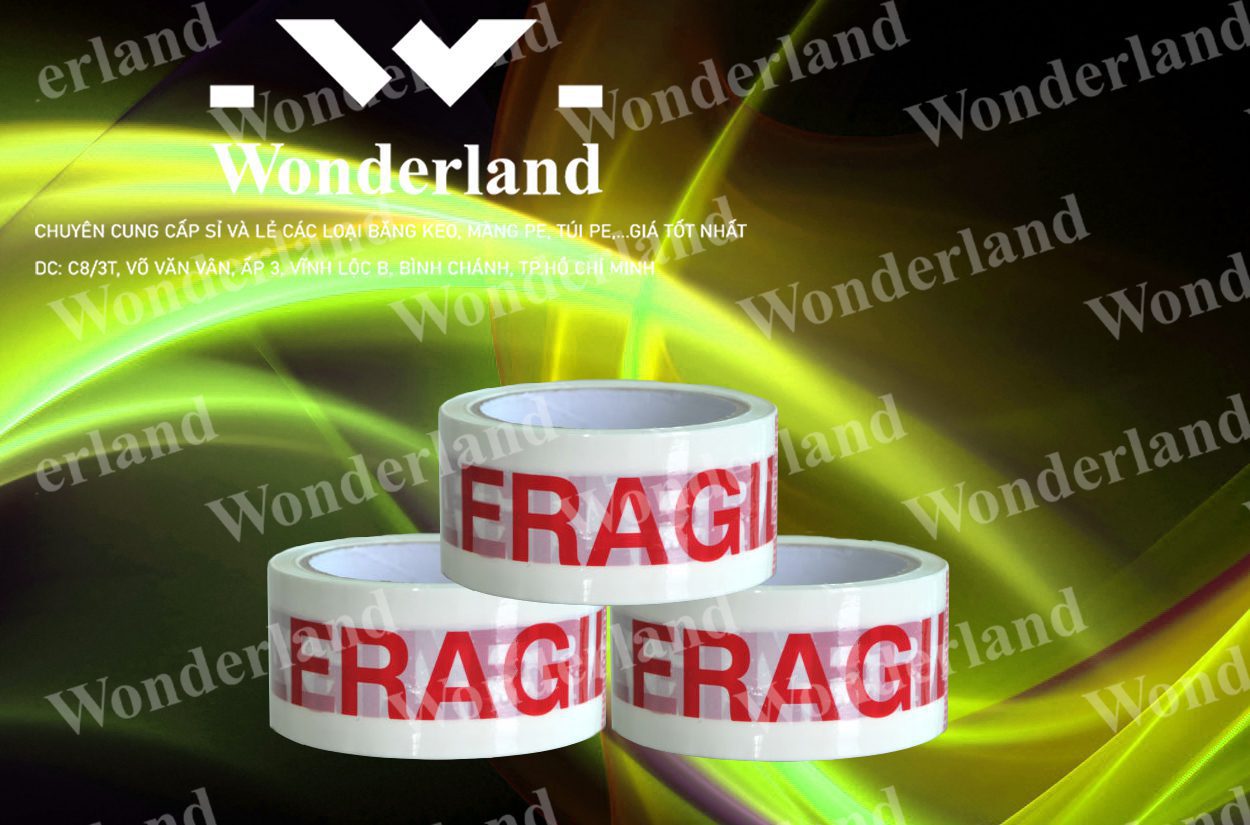 BĂNG KEO IN LOGO SIZE 50MM WONDERLAND GIÁ SỈ TỐT NHẤT