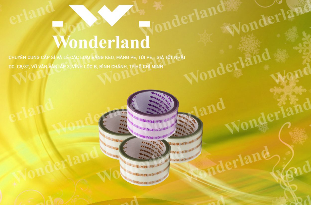 BĂNG KEO IN LOGO 52MM WONDERLAND CHẤT LƯỢNG