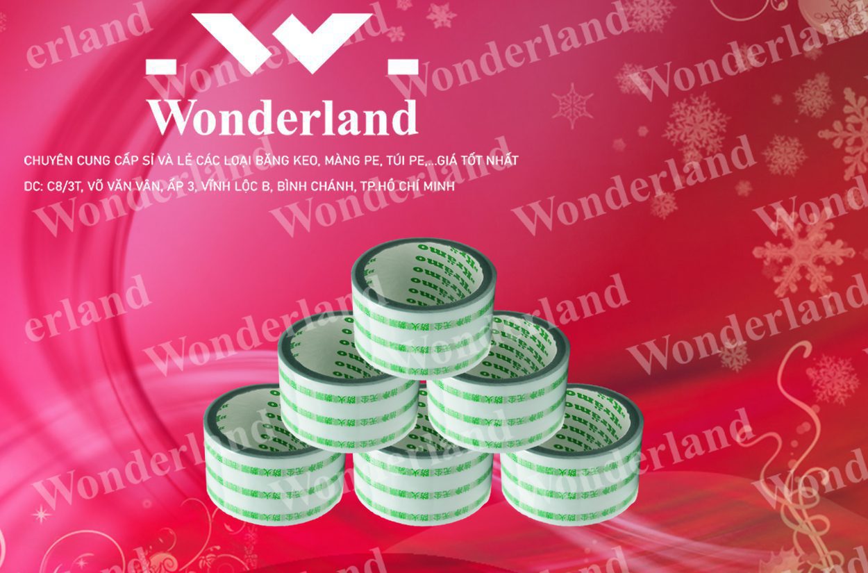BĂNG KEO IN LOGO SIZE 52MM WONDERLAND GIÁ SỈ TỐT NHẤT