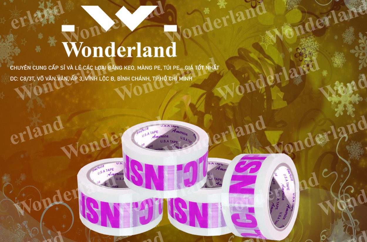 BĂNG KEO IN LOGO SIZE 53MM WONDERLAND GIÁ RẺ NHẤT