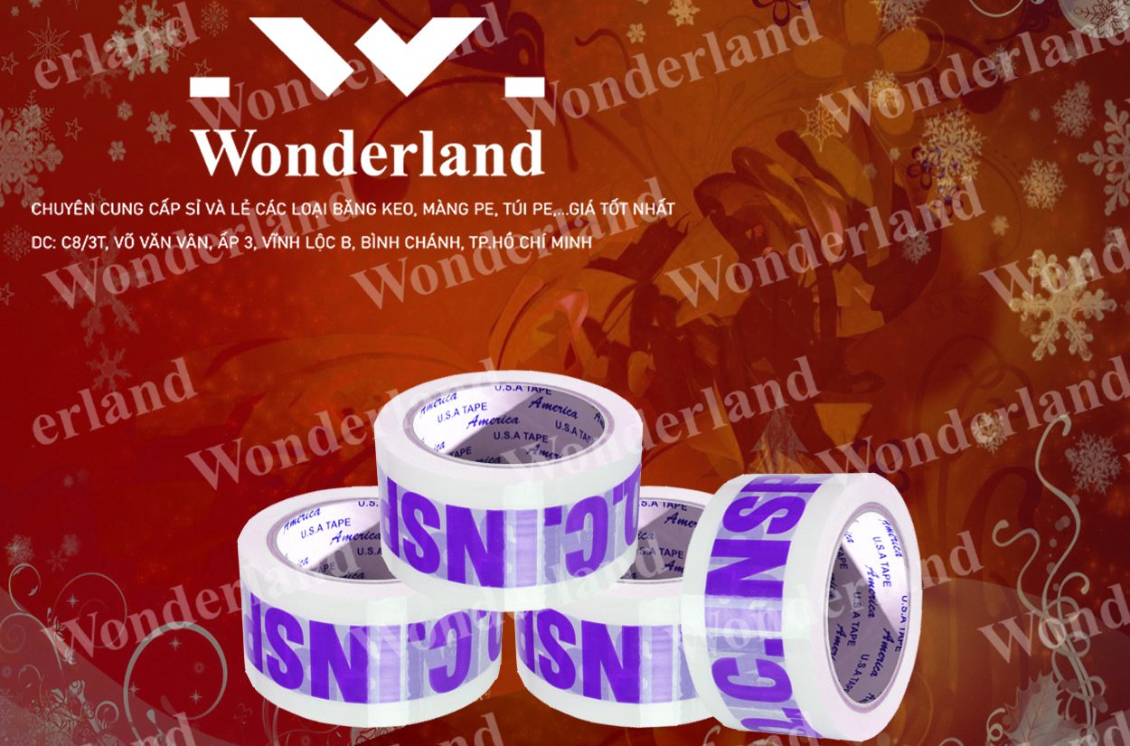 BĂNG KEO IN LOGO SIZE 53MM WONDERLAND GIÁ SỈ