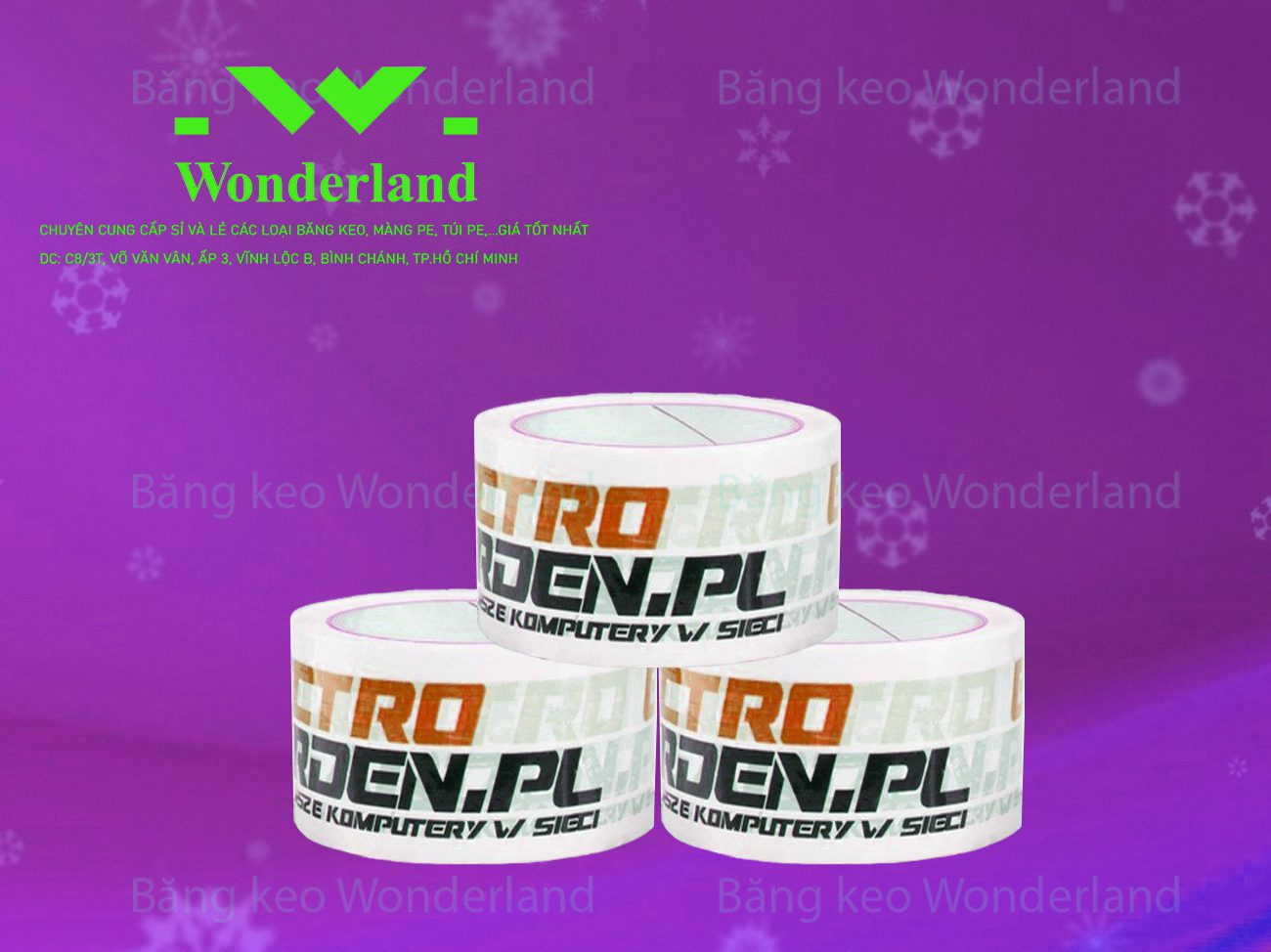 BĂNG KEO IN LOGO SIZE 55MM WONDERLAND GIÁ RẺ NHẤT