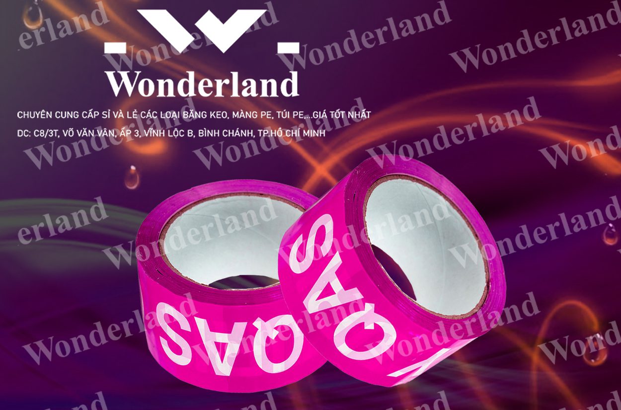 BĂNG KEO IN LOGO SIZE 56MM WONDERLAND CHẤT LƯỢNG CAO