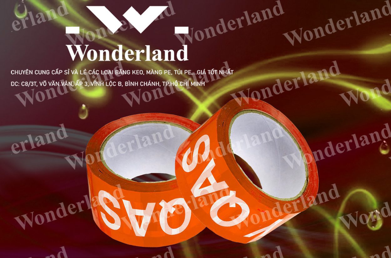 BĂNG KEO IN LOGO SIZE 56MM WONDERLAND CHẤT LƯỢNG TỐT